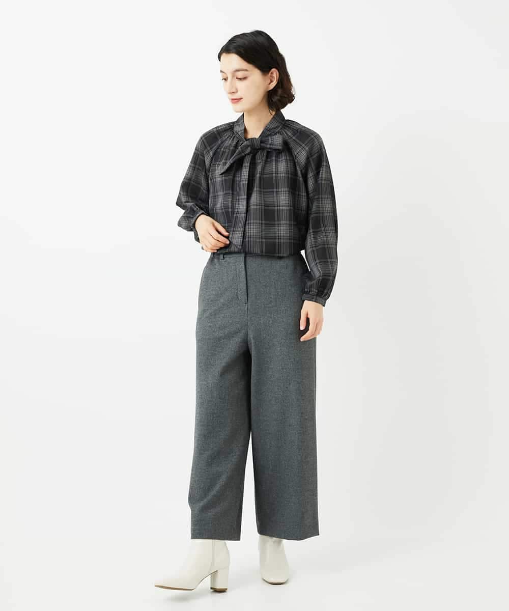 NHLAF86230 GIANNI LO GIUDICE(小さいサイズ)(メゾン ドゥ サンク) 両面起毛ワイドストレートパンツ アイボリー