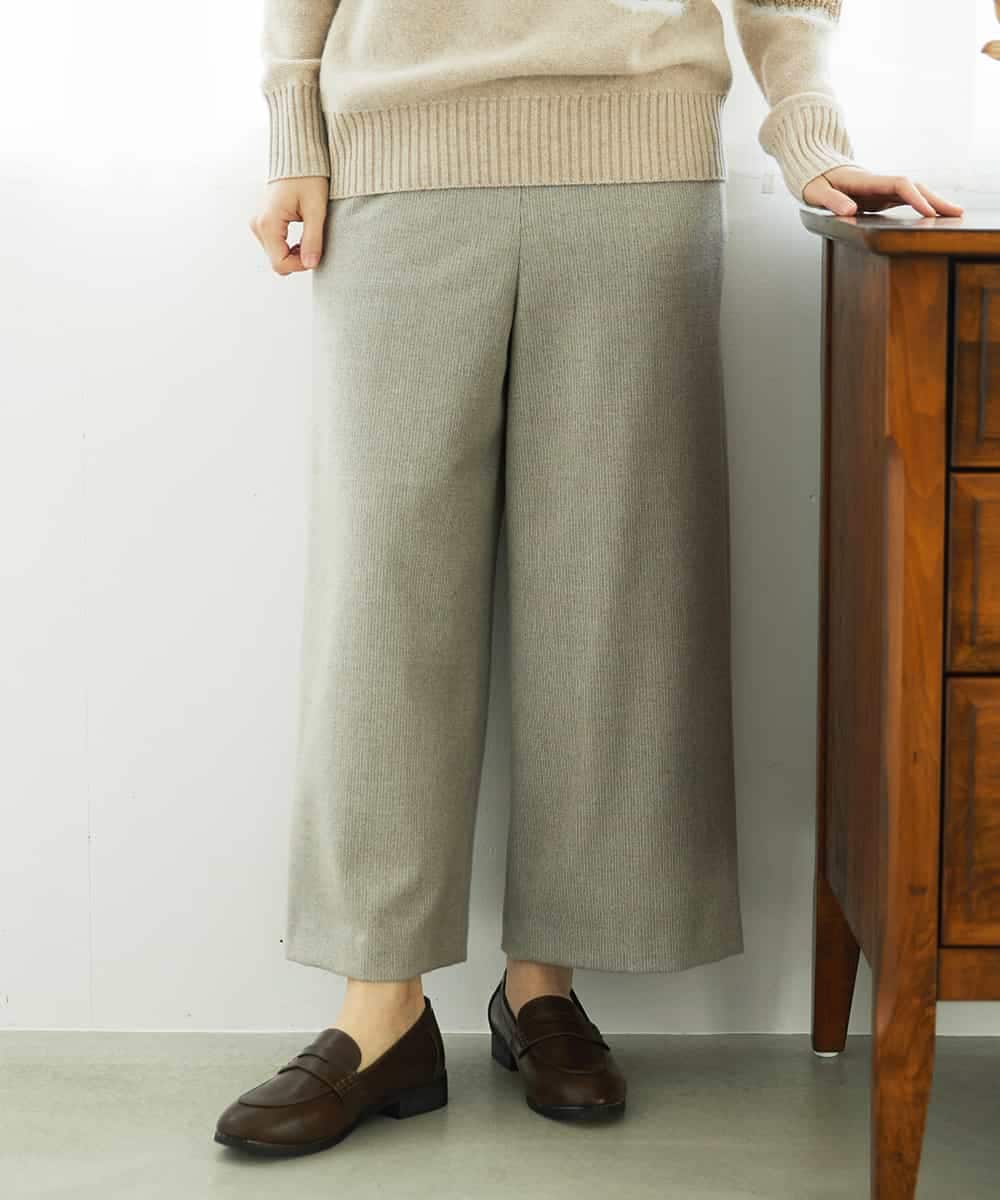 NHLAF86230 GIANNI LO GIUDICE(小さいサイズ)(メゾン ドゥ サンク) 両面起毛ワイドストレートパンツ アイボリー