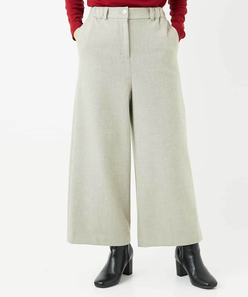 NHLAF86230 GIANNI LO GIUDICE(小さいサイズ)(メゾン ドゥ サンク) 両面起毛ワイドストレートパンツ アイボリー