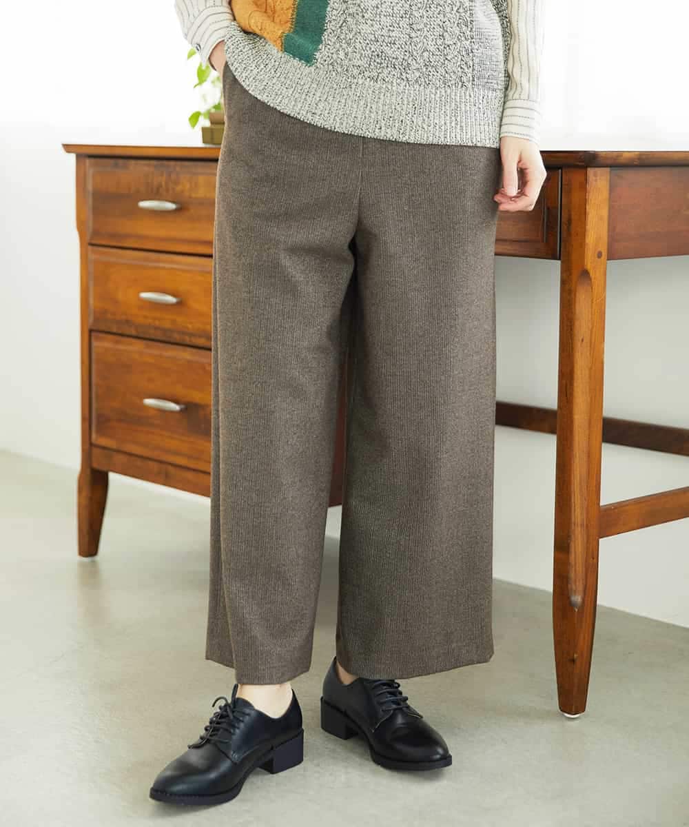 NHLAF86230 GIANNI LO GIUDICE(小さいサイズ)(メゾン ドゥ サンク) 両面起毛ワイドストレートパンツ アイボリー