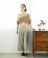 NHLAF86230 GIANNI LO GIUDICE(小さいサイズ)(メゾン ドゥ サンク) 両面起毛ワイドストレートパンツ アイボリー