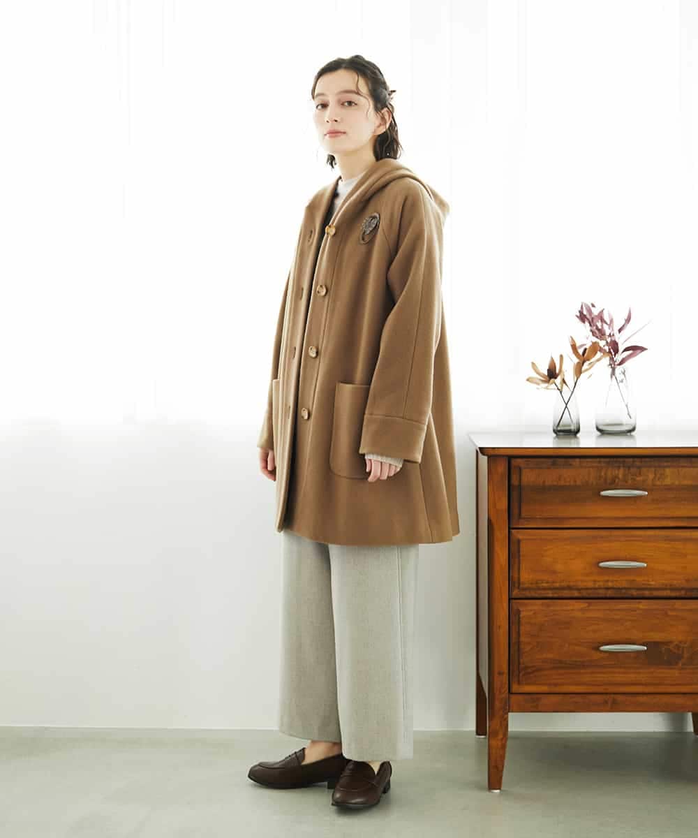 NHLAF86230 GIANNI LO GIUDICE(小さいサイズ)(メゾン ドゥ サンク) 両面起毛ワイドストレートパンツ アイボリー