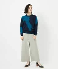 NHLAF86230 GIANNI LO GIUDICE(小さいサイズ)(メゾン ドゥ サンク) 両面起毛ワイドストレートパンツ アイボリー