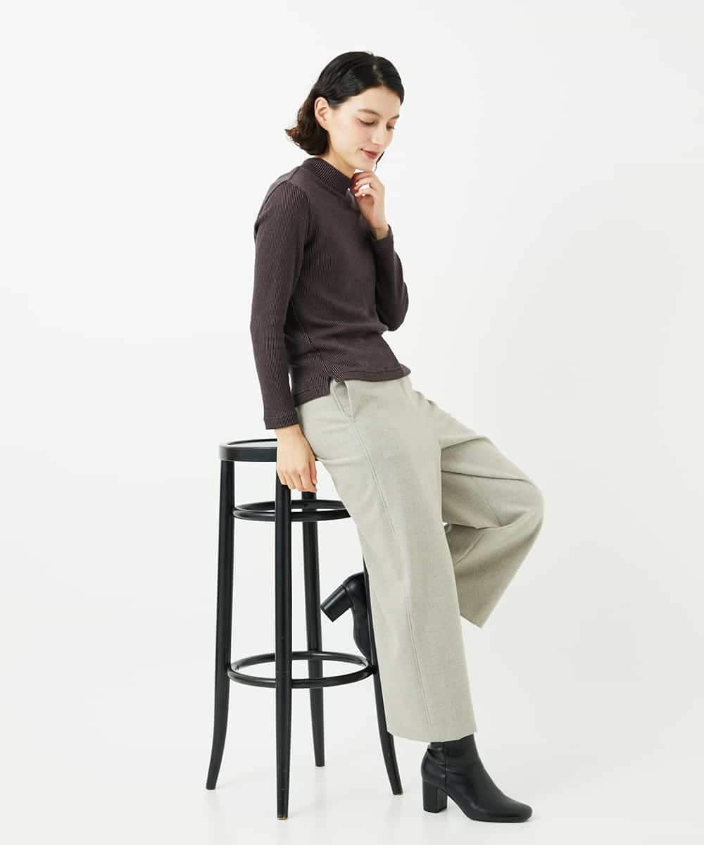 NHLAF86230 GIANNI LO GIUDICE(小さいサイズ)(メゾン ドゥ サンク) 両面起毛ワイドストレートパンツ アイボリー