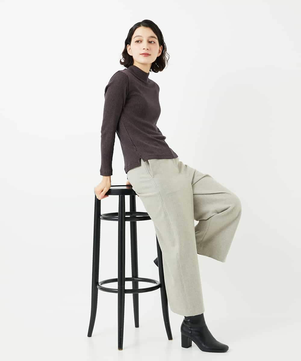 NHLAF86230 GIANNI LO GIUDICE(小さいサイズ)(メゾン ドゥ サンク) 両面起毛ワイドストレートパンツ アイボリー