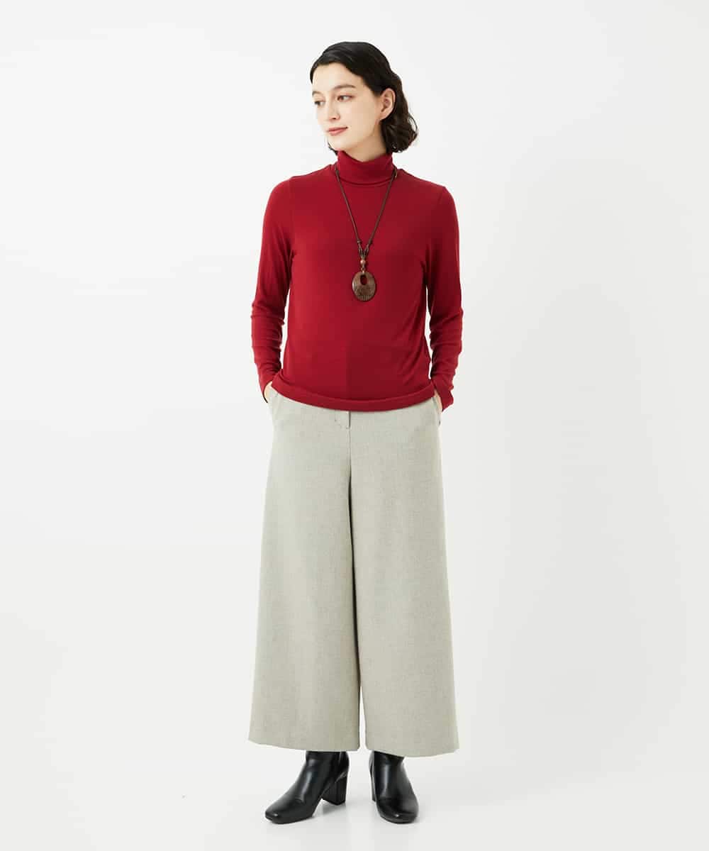 NHLAF86230 GIANNI LO GIUDICE(小さいサイズ)(メゾン ドゥ サンク) 両面起毛ワイドストレートパンツ アイボリー