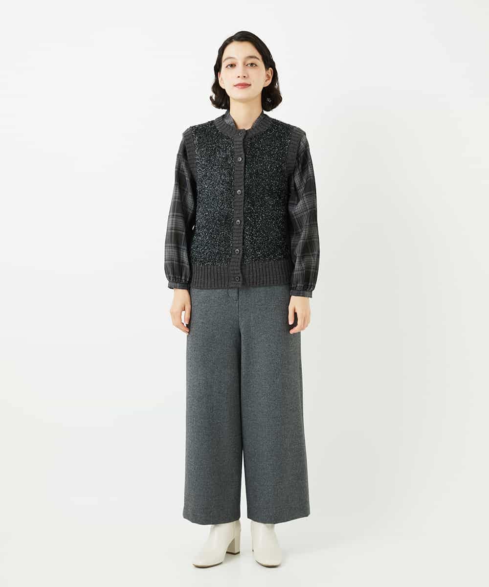 NHLAF86230 GIANNI LO GIUDICE(小さいサイズ)(メゾン ドゥ サンク) 両面起毛ワイドストレートパンツ アイボリー