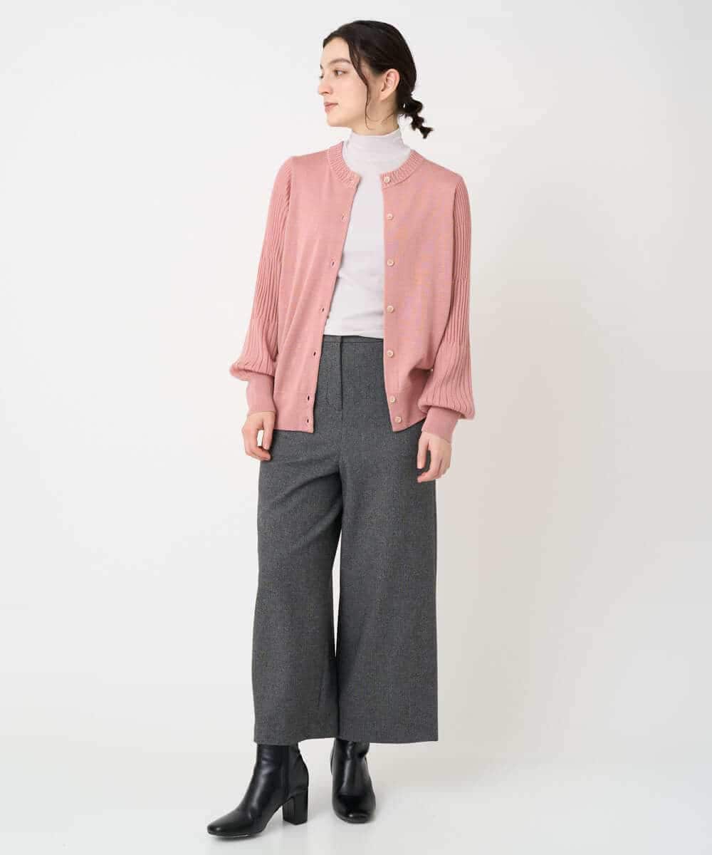 NHLAF86230 GIANNI LO GIUDICE(小さいサイズ)(メゾン ドゥ サンク) 両面起毛ワイドストレートパンツ アイボリー