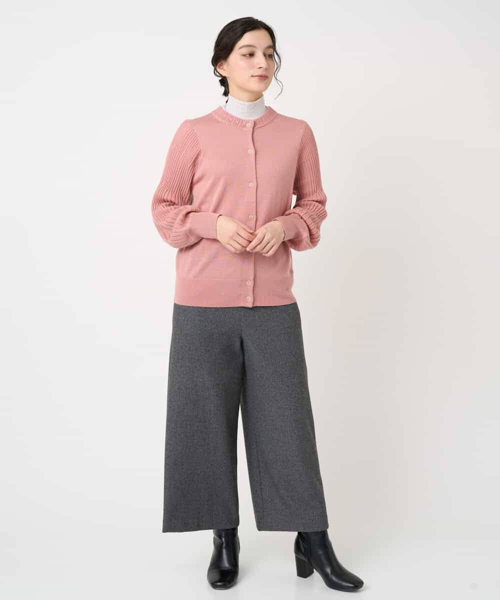 NHLAF86230 GIANNI LO GIUDICE(小さいサイズ)(メゾン ドゥ サンク) 両面起毛ワイドストレートパンツ アイボリー