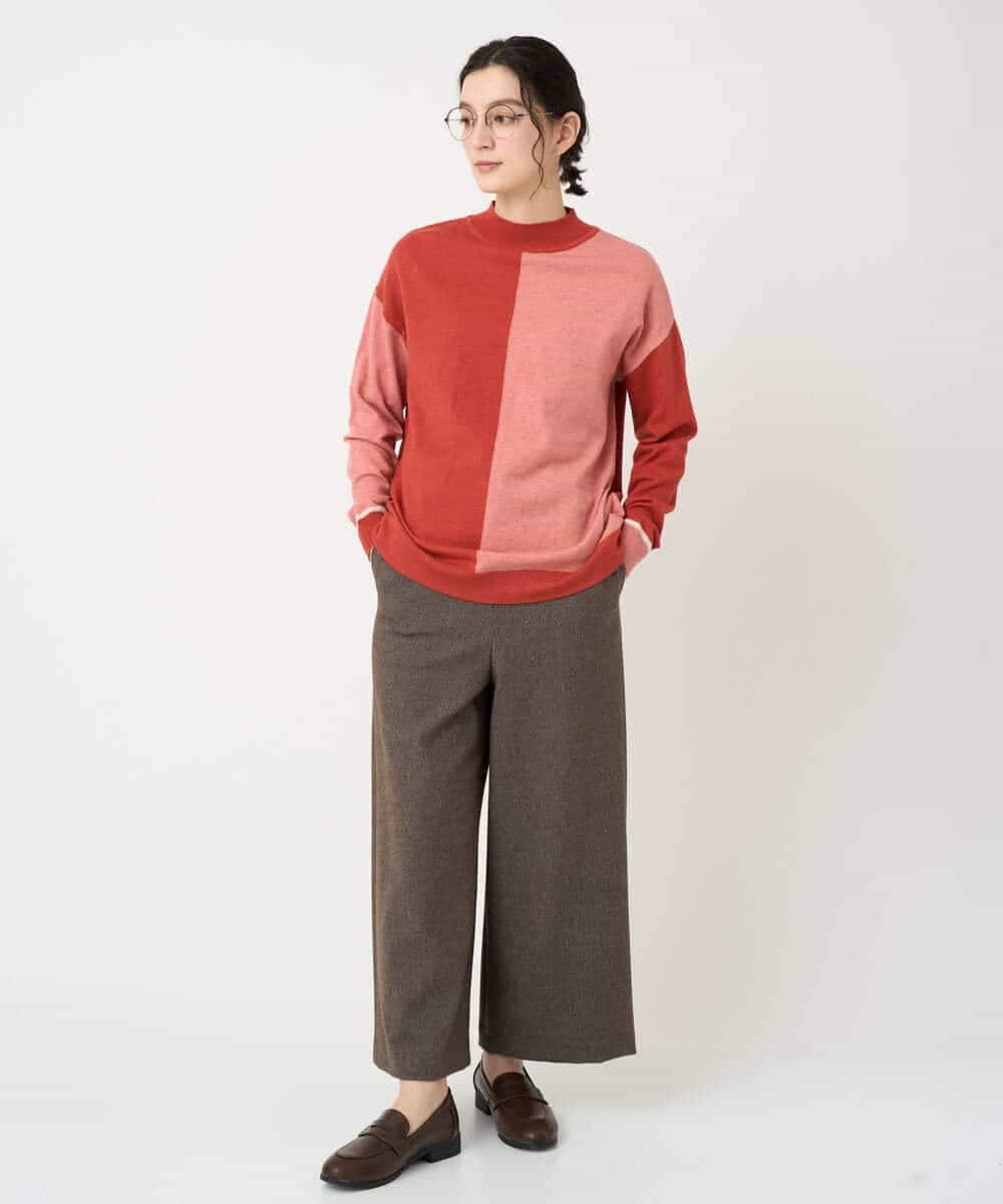 NHLAF86230 GIANNI LO GIUDICE(小さいサイズ)(メゾン ドゥ サンク) 両面起毛ワイドストレートパンツ アイボリー