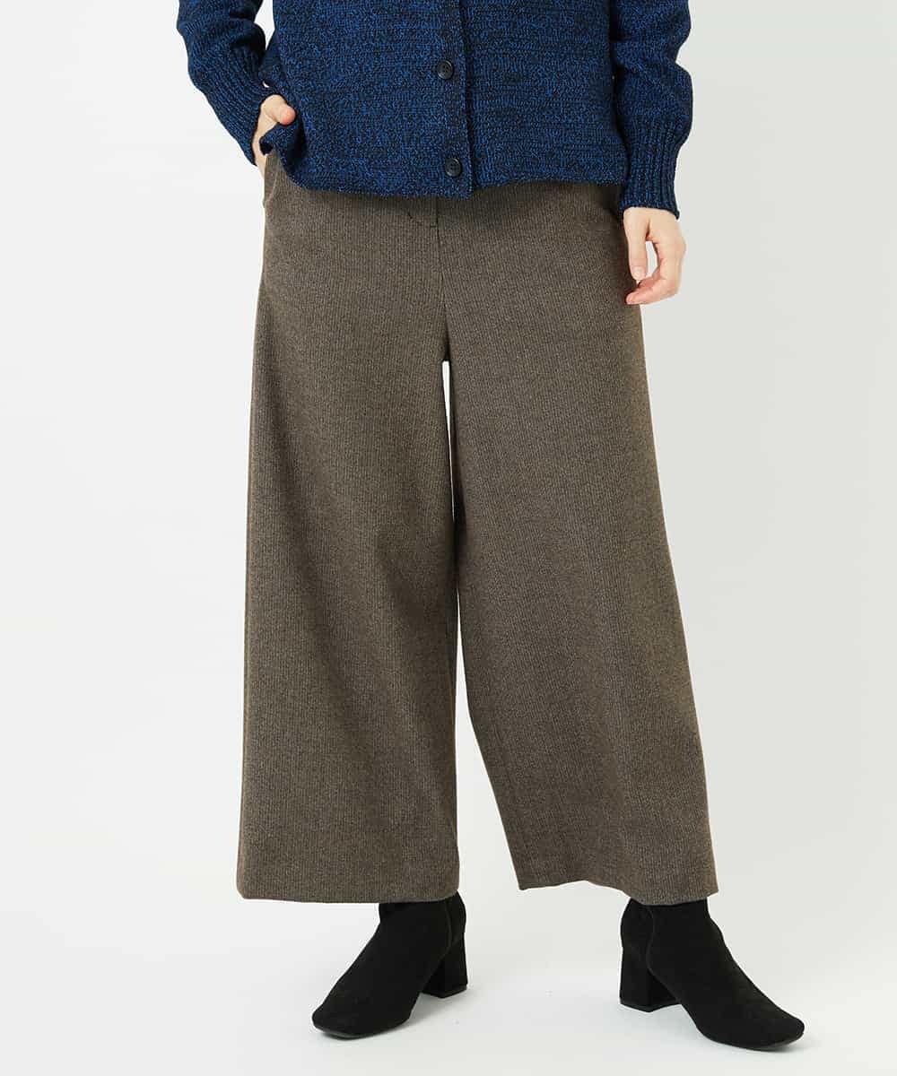 NHLAF86230 GIANNI LO GIUDICE(小さいサイズ)(メゾン ドゥ サンク) 両面起毛ワイドストレートパンツ ブラウン