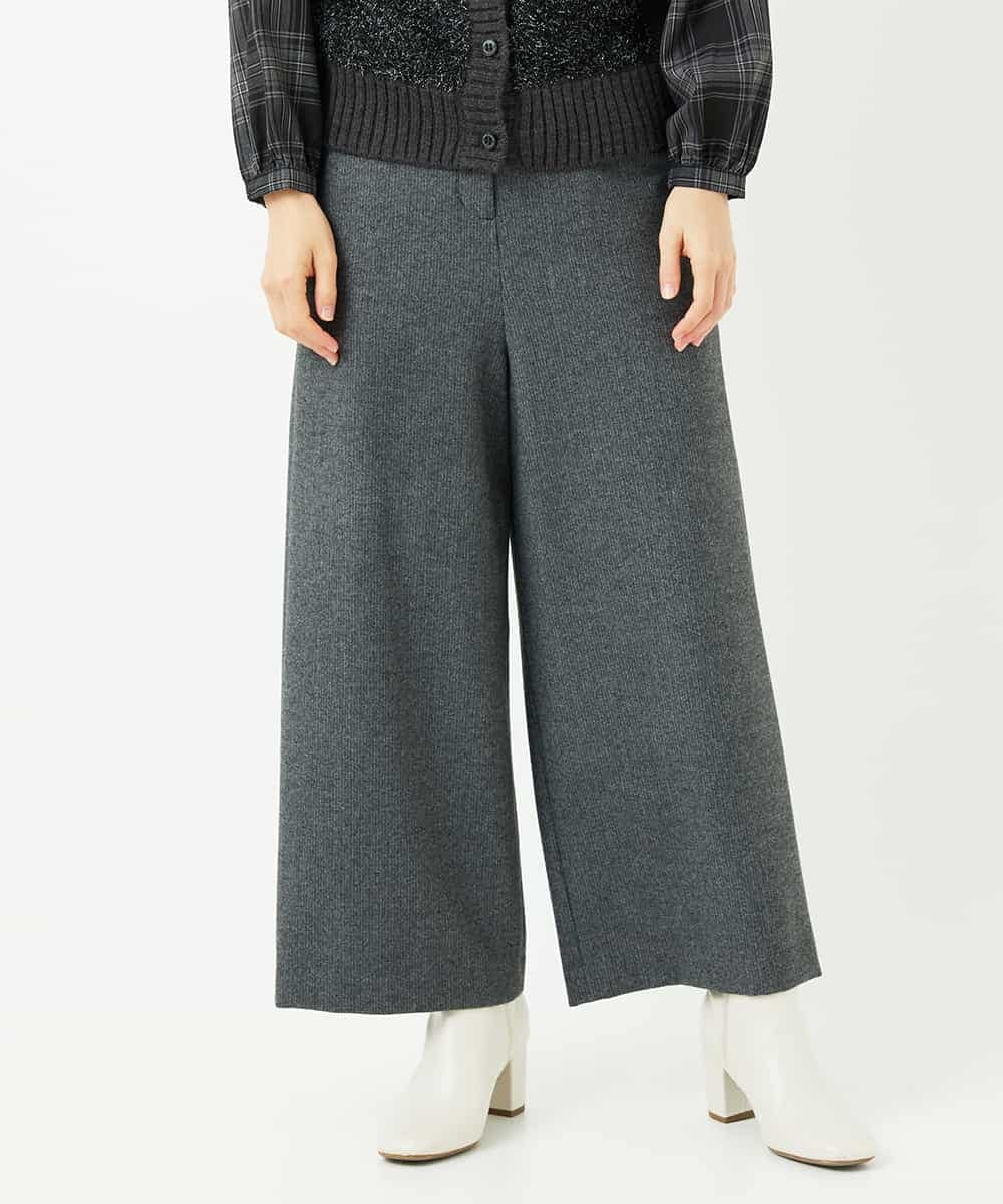 NHLAF86230 GIANNI LO GIUDICE(小さいサイズ)(メゾン ドゥ サンク) 両面起毛ワイドストレートパンツ ダークグレー