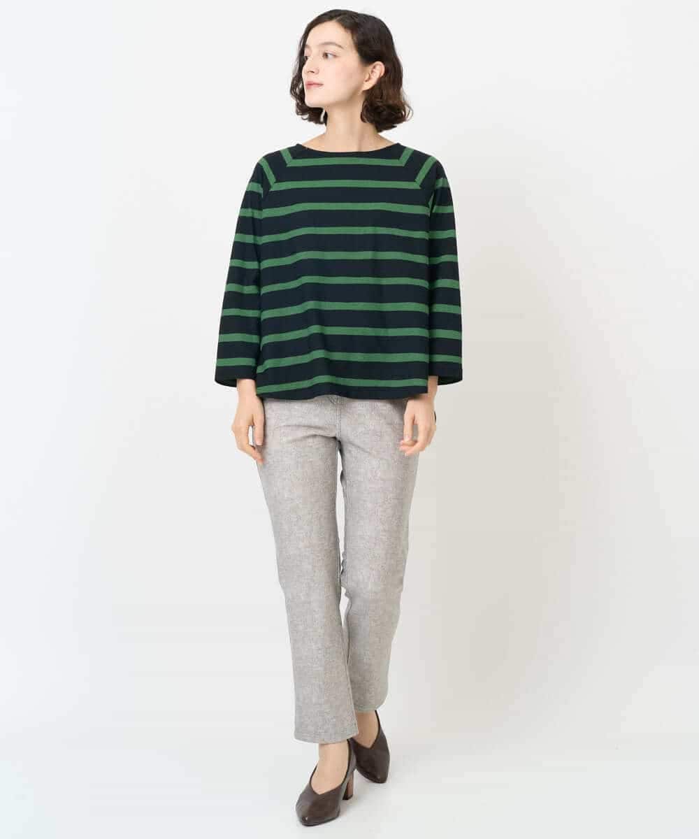 NHLAF87180 GIANNI LO GIUDICE(小さいサイズ)(メゾン ドゥ サンク) デニムプリントハイテンションストレッチパンツ ライトグレー
