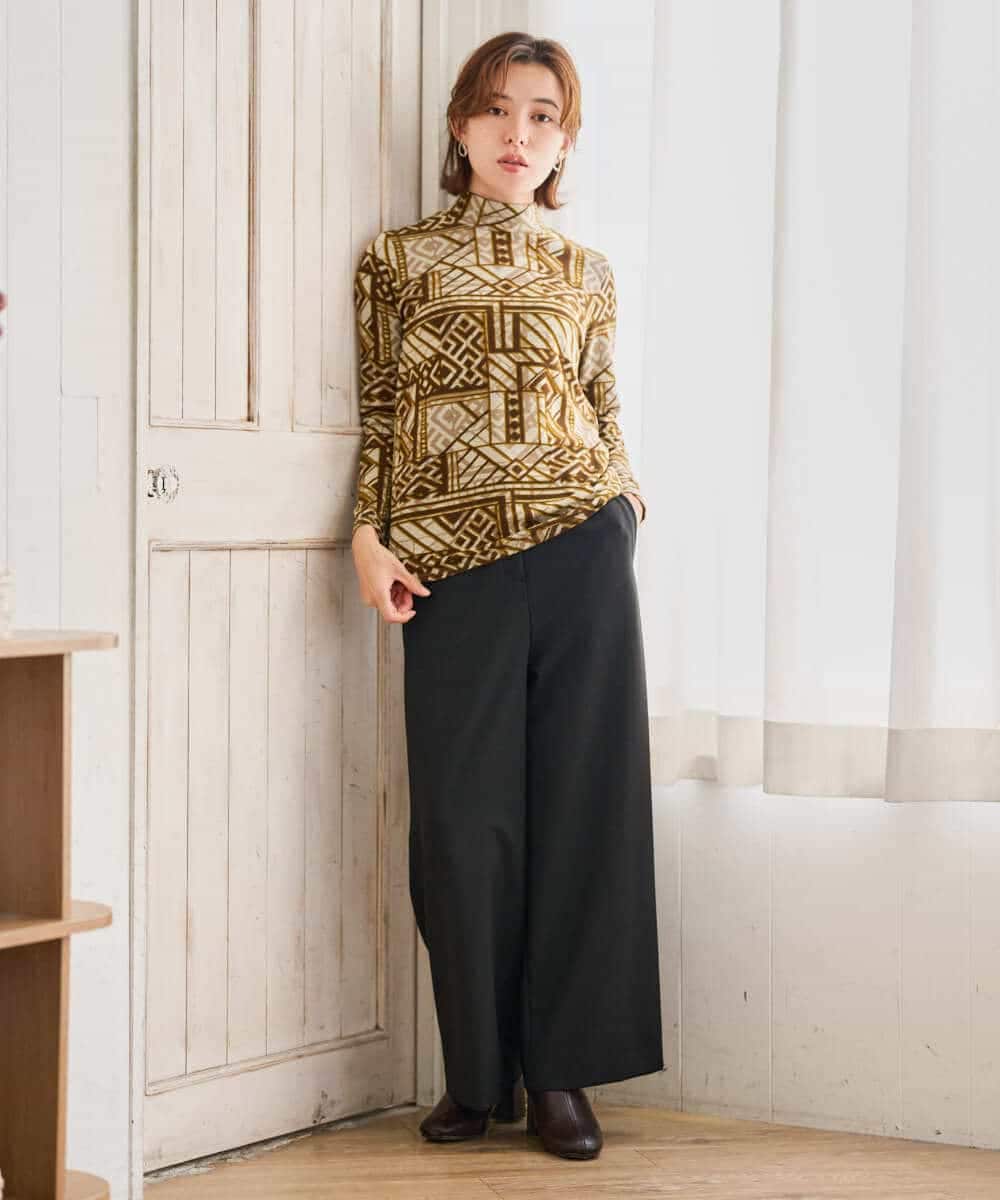 NHLAI89210 GIANNI LO GIUDICE(小さいサイズ)(メゾン ドゥ サンク) [セットアップ対応]チェック柄ワイドストレートパンツ グレー