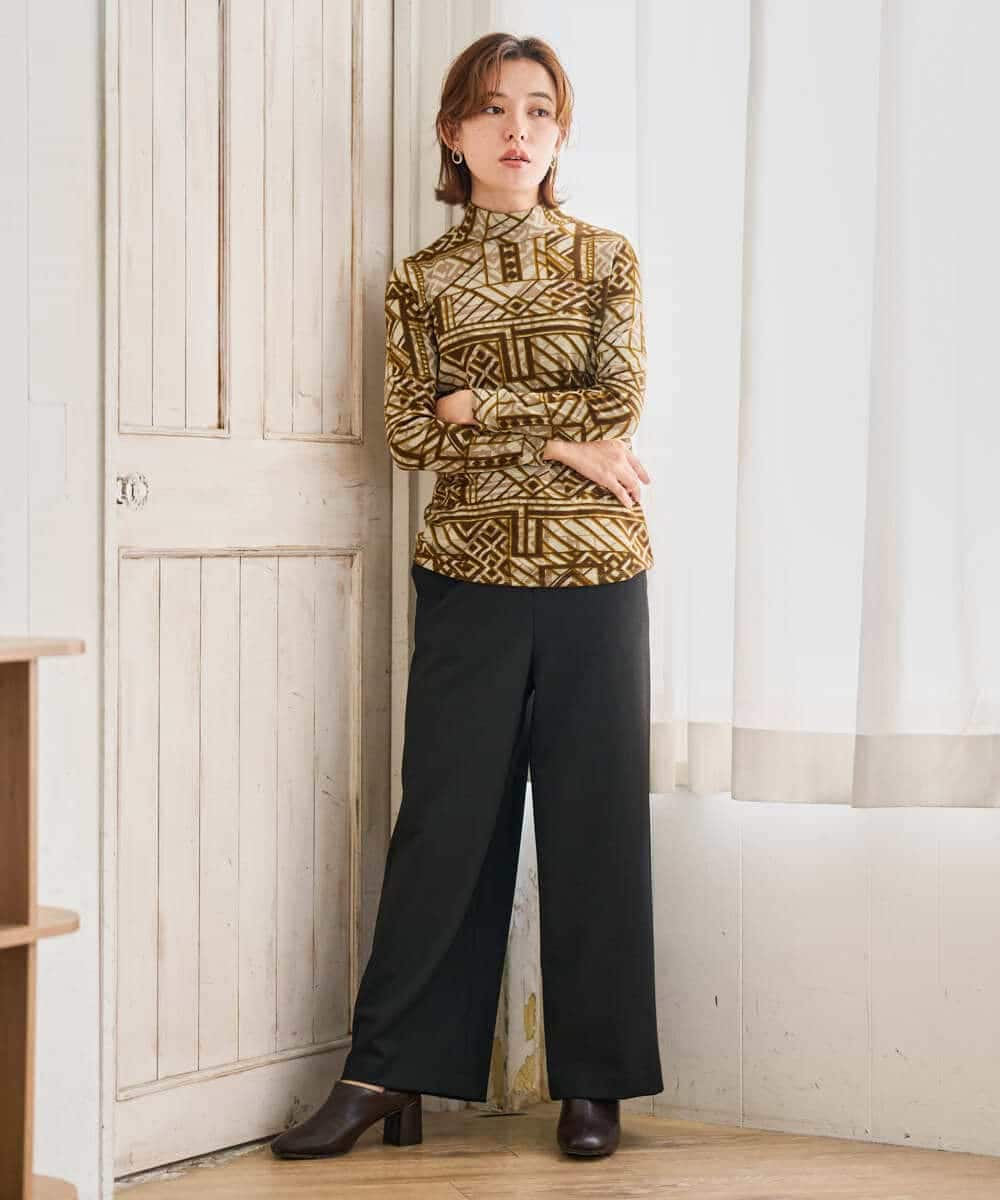 NHLAI89210 GIANNI LO GIUDICE(小さいサイズ)(メゾン ドゥ サンク) [セットアップ対応]チェック柄ワイドストレートパンツ グレー