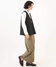 NHLAI89210 GIANNI LO GIUDICE(小さいサイズ)(メゾン ドゥ サンク) [セットアップ対応]チェック柄ワイドストレートパンツ グレー