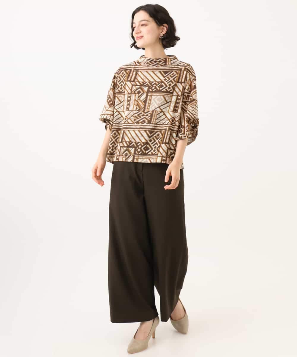 NHLAI89210 GIANNI LO GIUDICE(小さいサイズ)(メゾン ドゥ サンク) [セットアップ対応]チェック柄ワイドストレートパンツ グレー