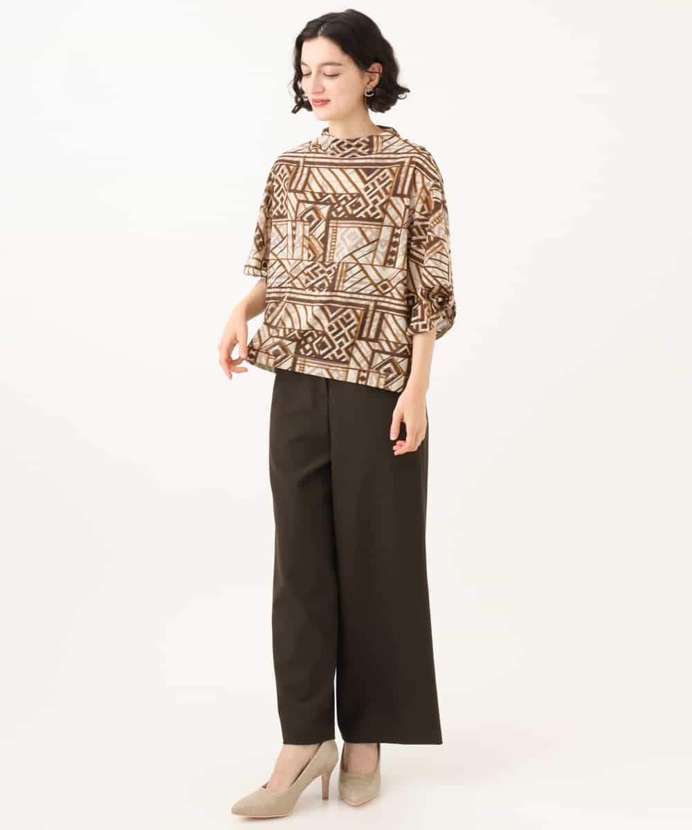 NHLAI89210 GIANNI LO GIUDICE(小さいサイズ)(メゾン ドゥ サンク) [セットアップ対応]チェック柄ワイドストレートパンツ グレー