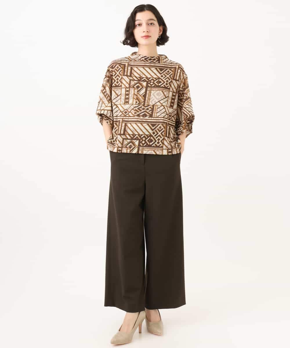 NHLAI89210 GIANNI LO GIUDICE(小さいサイズ)(メゾン ドゥ サンク) [セットアップ対応]チェック柄ワイドストレートパンツ グレー