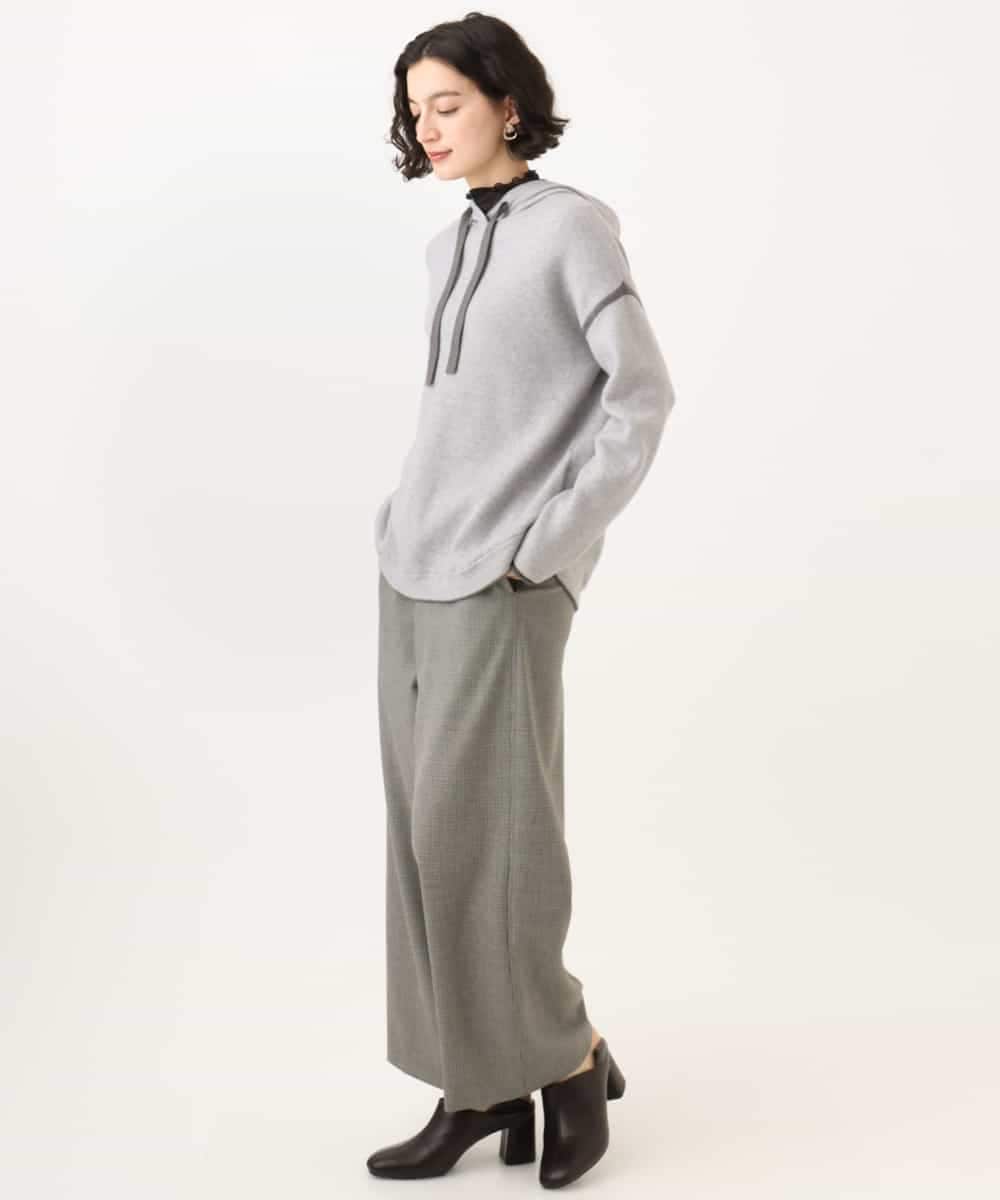 NHLAI89210 GIANNI LO GIUDICE(小さいサイズ)(メゾン ドゥ サンク) [セットアップ対応]チェック柄ワイドストレートパンツ グレー