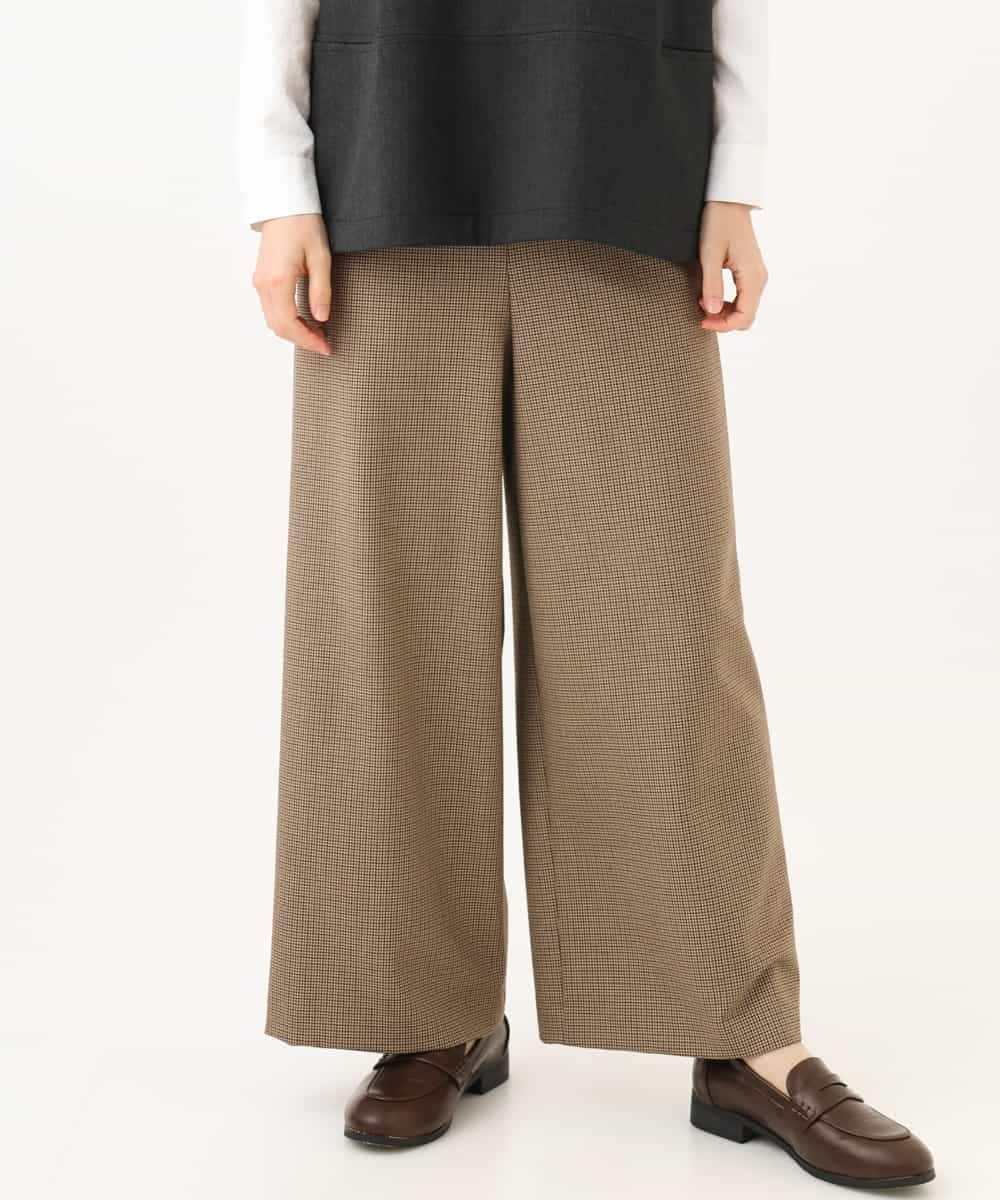 NHLAI89210 GIANNI LO GIUDICE(小さいサイズ)(メゾン ドゥ サンク) [セットアップ対応]チェック柄ワイドストレートパンツ グレー