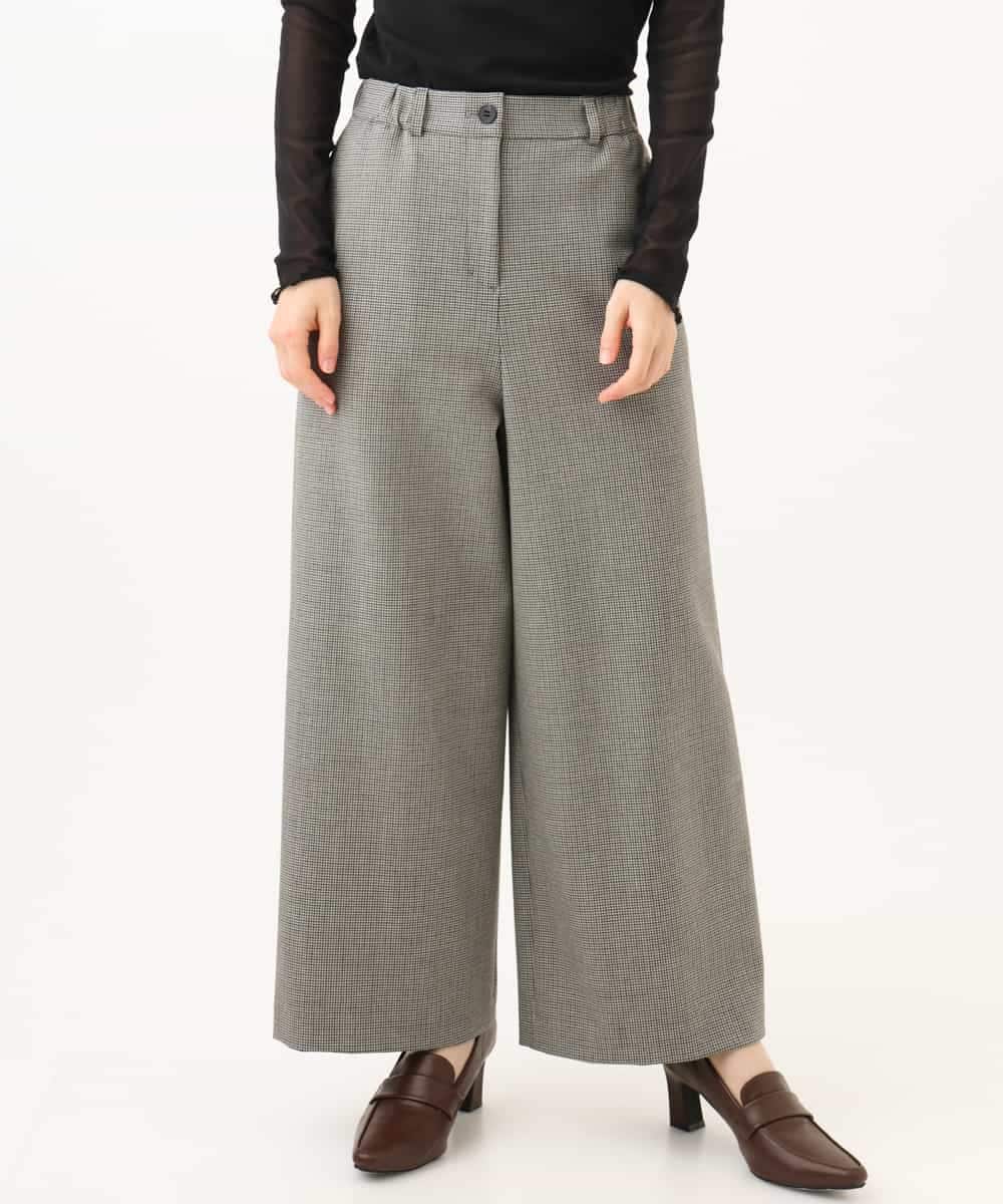 NHLAI89210 GIANNI LO GIUDICE(小さいサイズ)(メゾン ドゥ サンク) [セットアップ対応]チェック柄ワイドストレートパンツ グレー