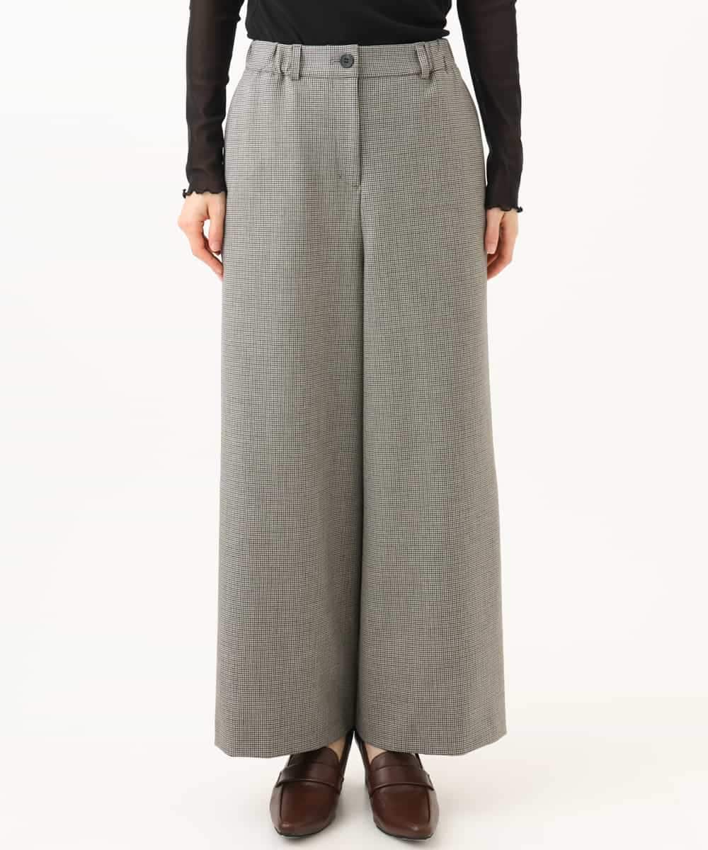 NHLAI89210 GIANNI LO GIUDICE(小さいサイズ)(メゾン ドゥ サンク) [セットアップ対応]チェック柄ワイドストレートパンツ グレー