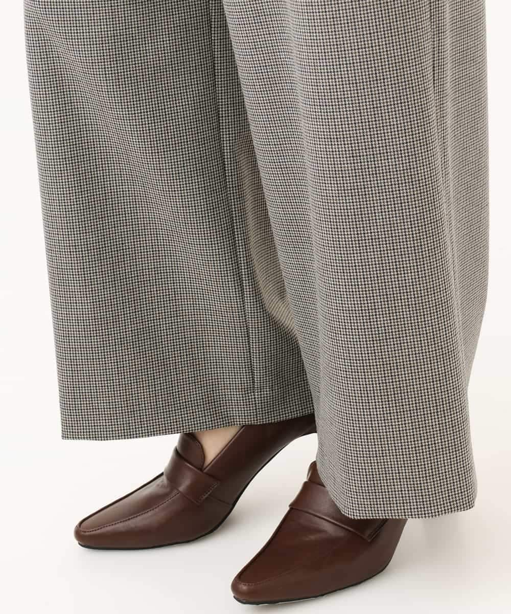 NHLAI89210 GIANNI LO GIUDICE(小さいサイズ)(メゾン ドゥ サンク) [セットアップ対応]チェック柄ワイドストレートパンツ グレー
