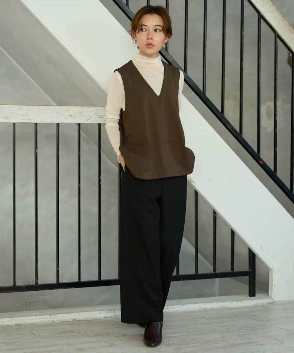 NHLAI90210 GIANNI LO GIUDICE(小さいサイズ)(メゾン ドゥ サンク) ウォーミットツイル2WAYストレッチパンツ ベージュ