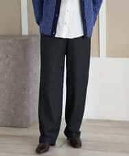 NHLAI91200 GIANNI LO GIUDICE(小さいサイズ)(メゾン ドゥ サンク) ヘリンボーンストレートパンツ ベージュ