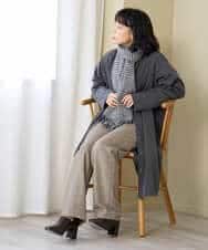 NHLAI91200 GIANNI LO GIUDICE(小さいサイズ)(メゾン ドゥ サンク) ヘリンボーンストレートパンツ ベージュ