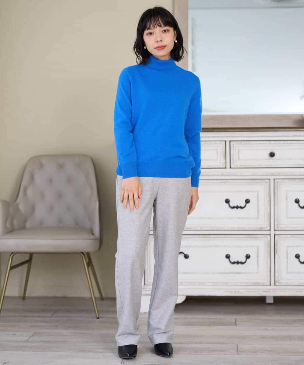 NHLAI91200 GIANNI LO GIUDICE(小さいサイズ)(メゾン ドゥ サンク) ヘリンボーンストレートパンツ ベージュ
