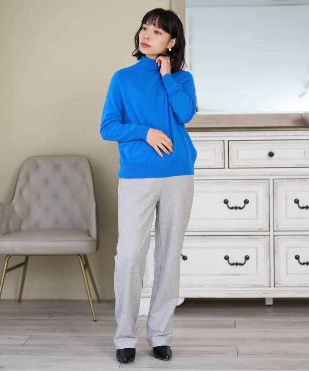 NHLAI91200 GIANNI LO GIUDICE(小さいサイズ)(メゾン ドゥ サンク) ヘリンボーンストレートパンツ ベージュ