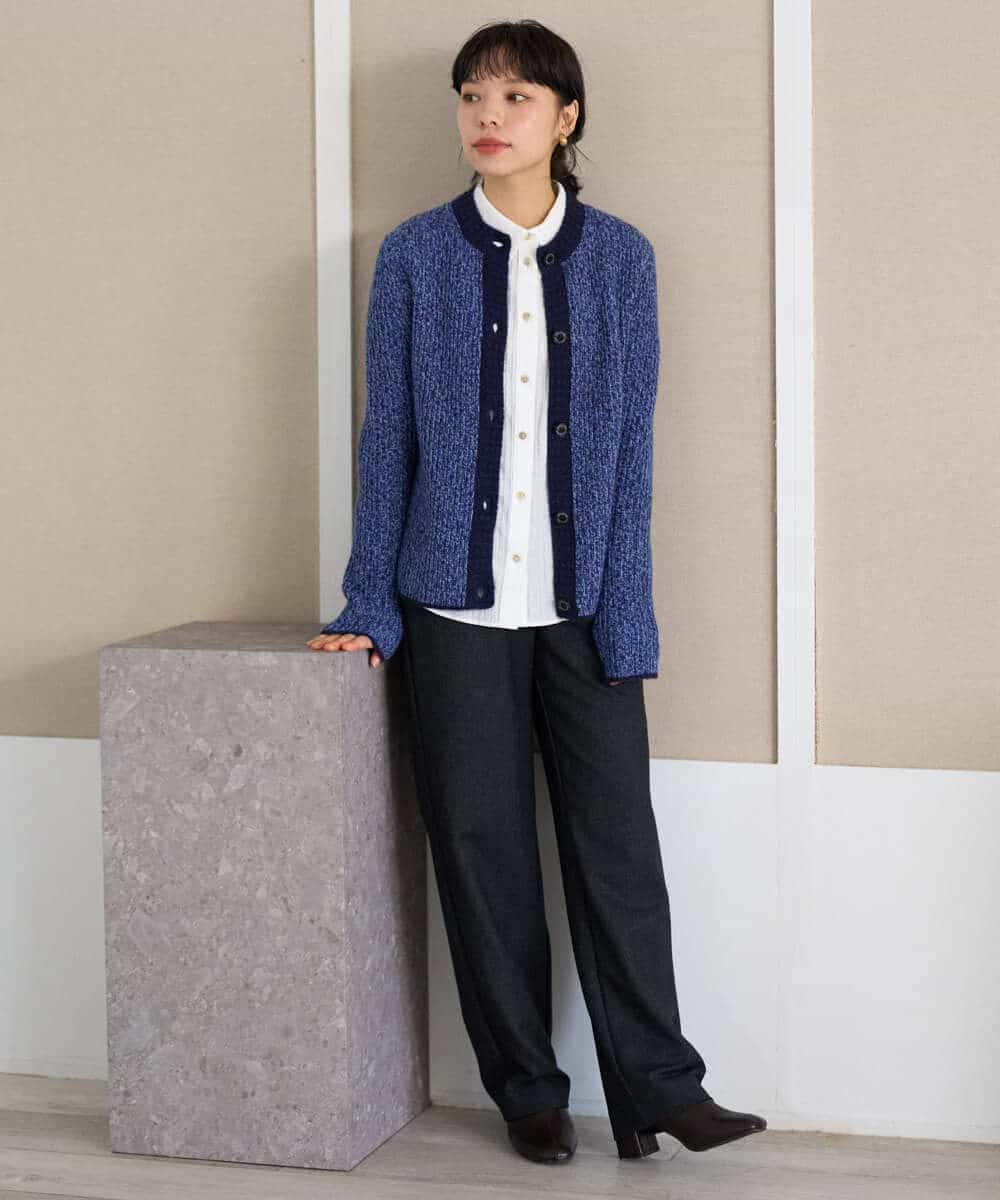 NHLAI91200 GIANNI LO GIUDICE(小さいサイズ)(メゾン ドゥ サンク) ヘリンボーンストレートパンツ ベージュ