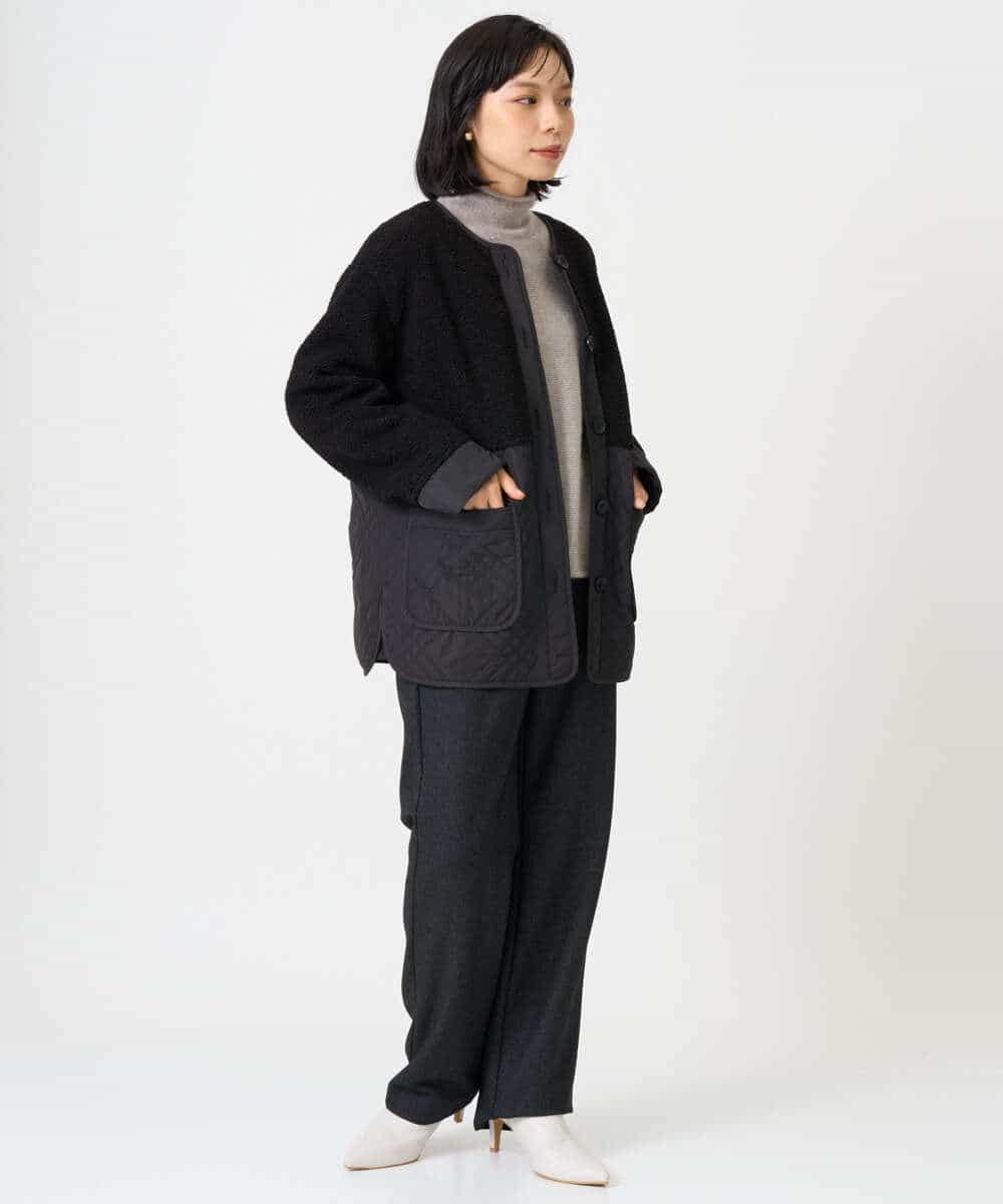 NHLAI91200 GIANNI LO GIUDICE(小さいサイズ)(メゾン ドゥ サンク) ヘリンボーンストレートパンツ ベージュ