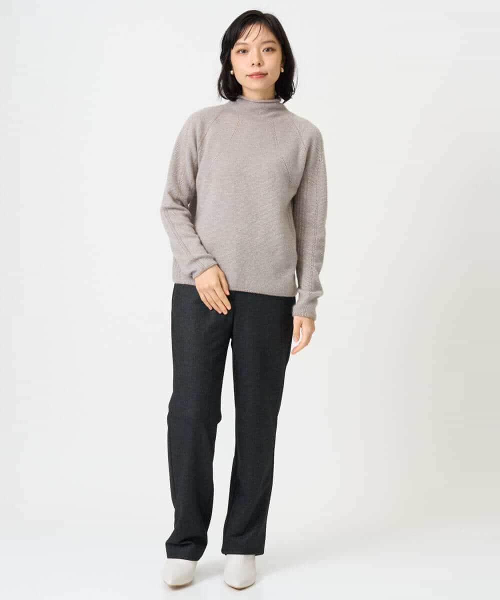 NHLAI91200 GIANNI LO GIUDICE(小さいサイズ)(メゾン ドゥ サンク) ヘリンボーンストレートパンツ ベージュ