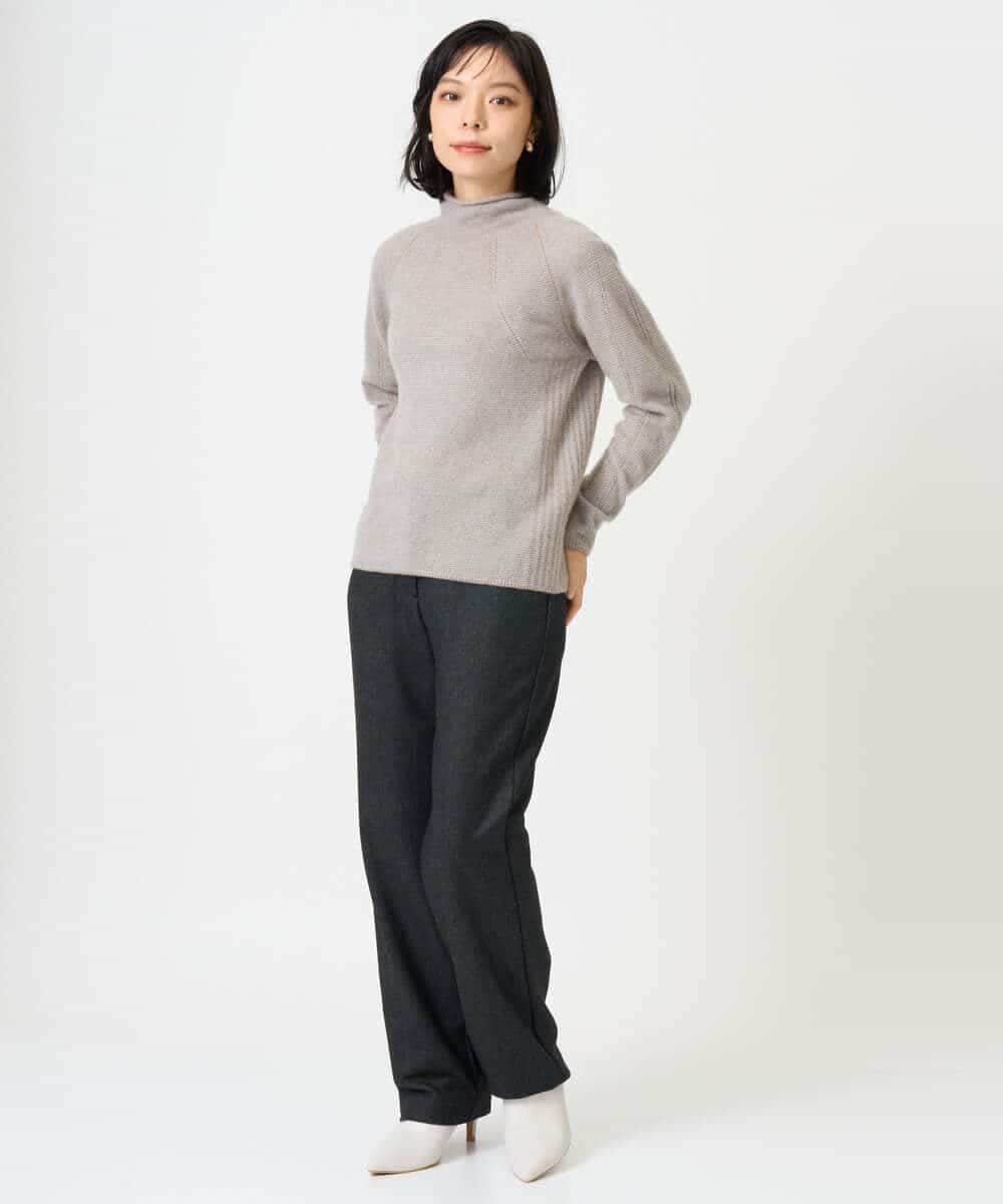NHLAI91200 GIANNI LO GIUDICE(小さいサイズ)(メゾン ドゥ サンク) ヘリンボーンストレートパンツ ベージュ