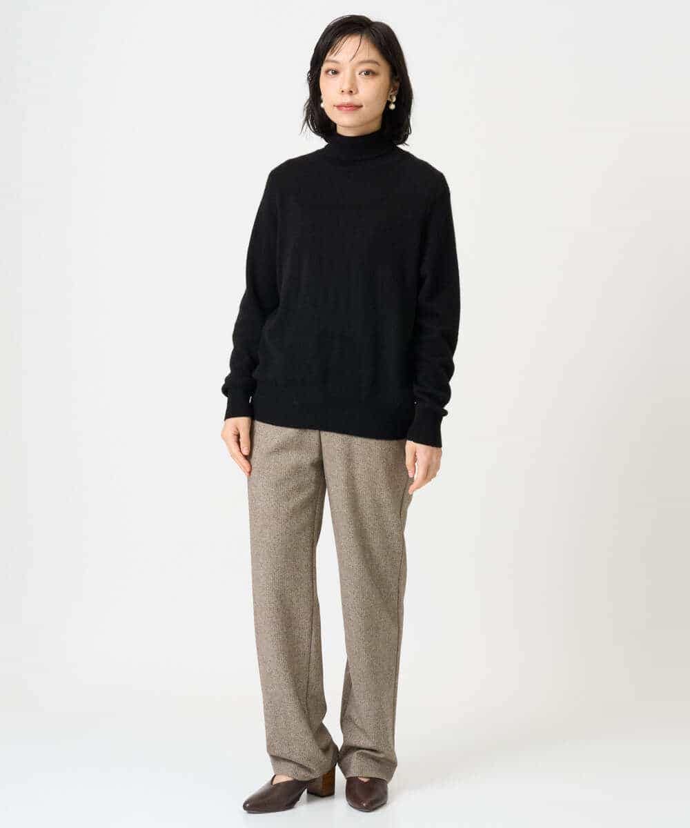 NHLAI91200 GIANNI LO GIUDICE(小さいサイズ)(メゾン ドゥ サンク) ヘリンボーンストレートパンツ ベージュ