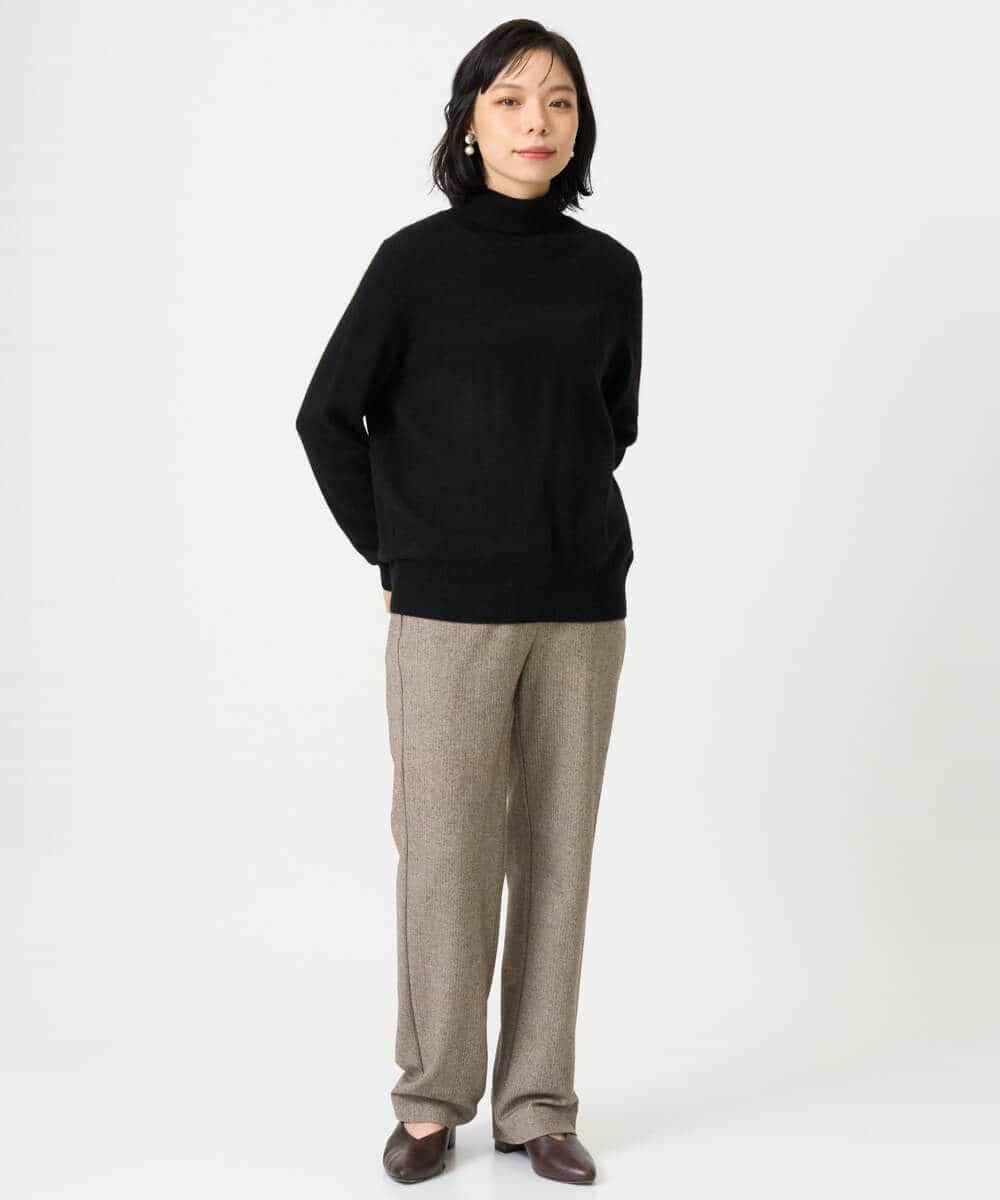 NHLAI91200 GIANNI LO GIUDICE(小さいサイズ)(メゾン ドゥ サンク) ヘリンボーンストレートパンツ ベージュ