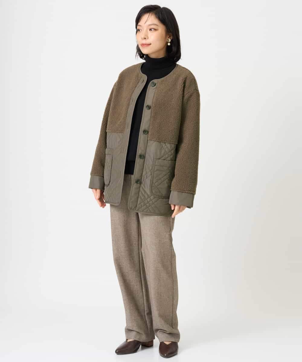 NHLAI91200 GIANNI LO GIUDICE(小さいサイズ)(メゾン ドゥ サンク) ヘリンボーンストレートパンツ ベージュ