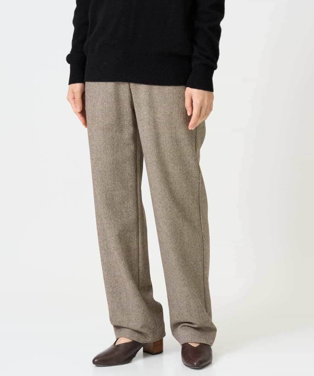 NHLAI91200 GIANNI LO GIUDICE(小さいサイズ)(メゾン ドゥ サンク) ヘリンボーンストレートパンツ ベージュ