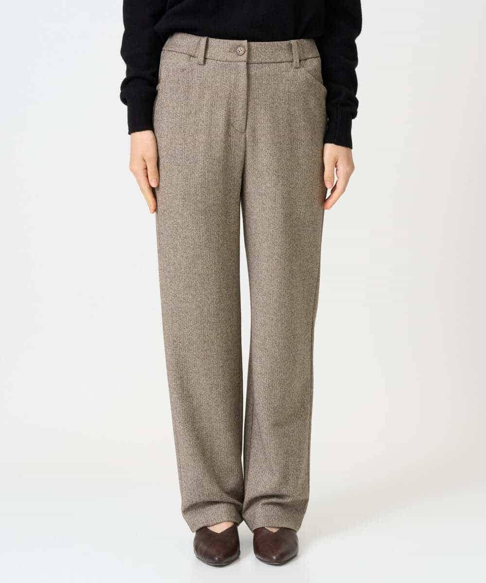 NHLAI91200 GIANNI LO GIUDICE(小さいサイズ)(メゾン ドゥ サンク) ヘリンボーンストレートパンツ ベージュ
