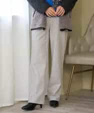 NHLAI91200 GIANNI LO GIUDICE(小さいサイズ)(メゾン ドゥ サンク) ヘリンボーンストレートパンツ ライトグレー