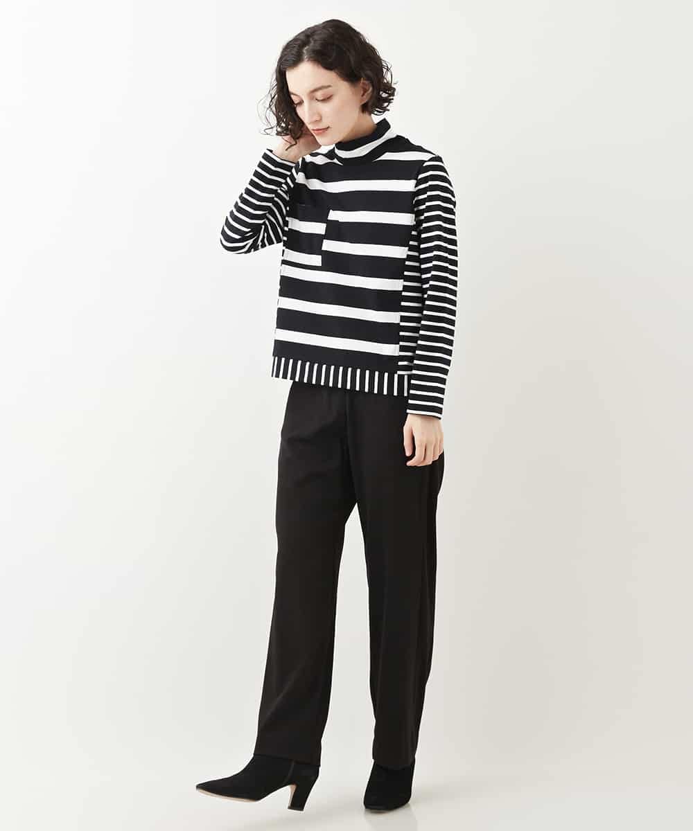 NHLAP05190 GIANNI LO GIUDICE(小さいサイズ)(メゾン ドゥ サンク) ストレッチギャバストレートパンツ ベージュ