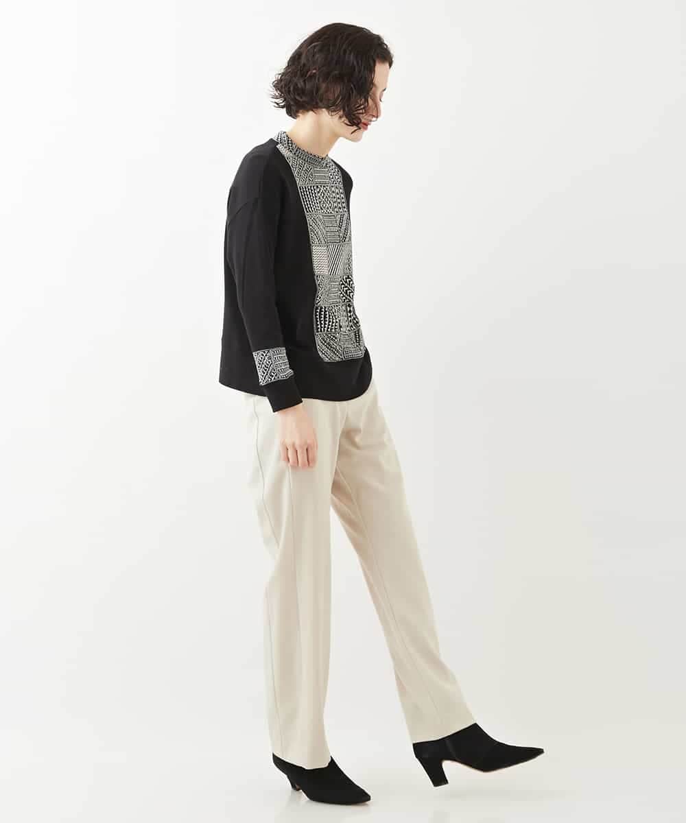 NHLAP05190 GIANNI LO GIUDICE(小さいサイズ)(メゾン ドゥ サンク) ストレッチギャバストレートパンツ ベージュ