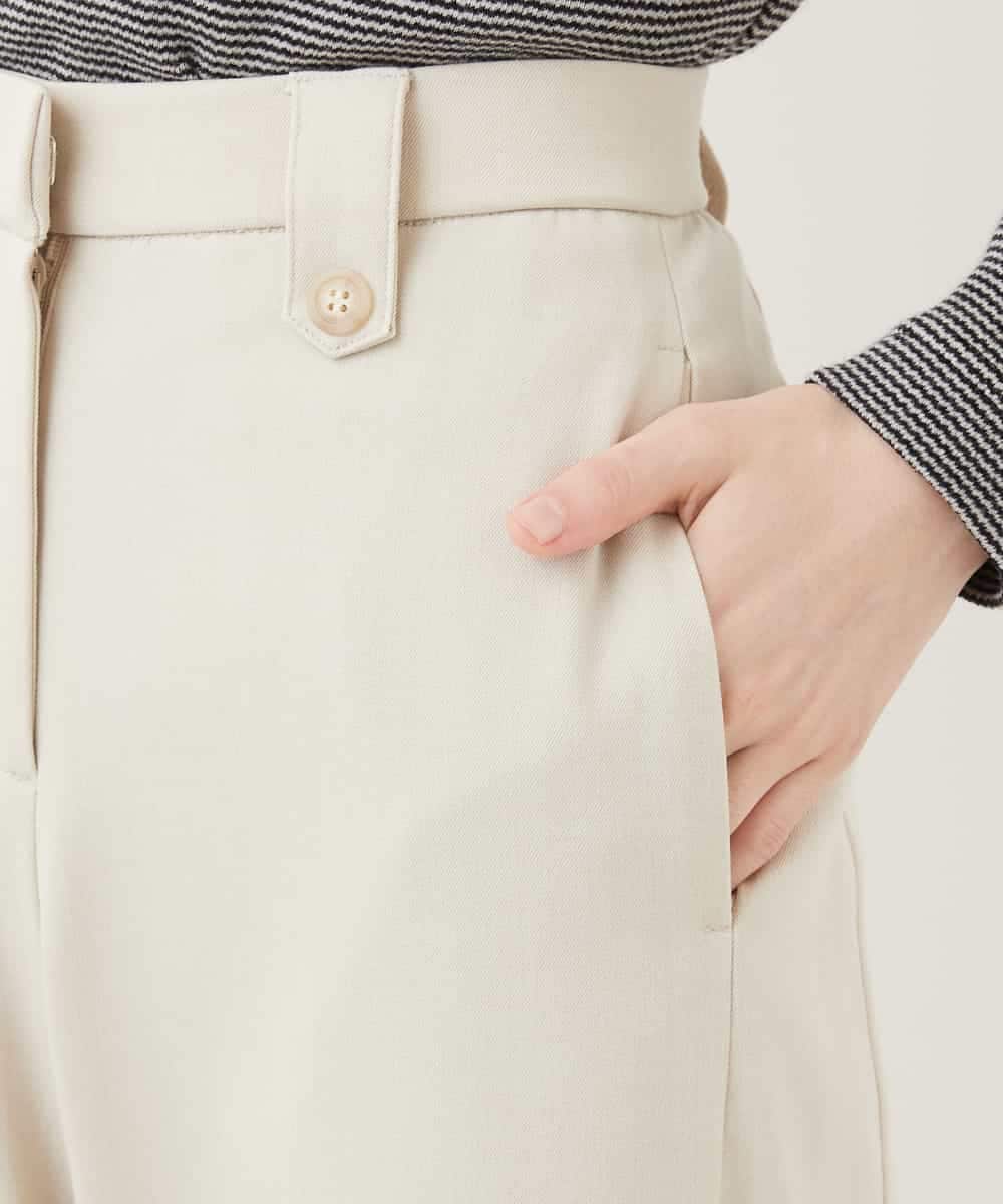 NHLAP05190 GIANNI LO GIUDICE(小さいサイズ)(メゾン ドゥ サンク) ストレッチギャバストレートパンツ ベージュ