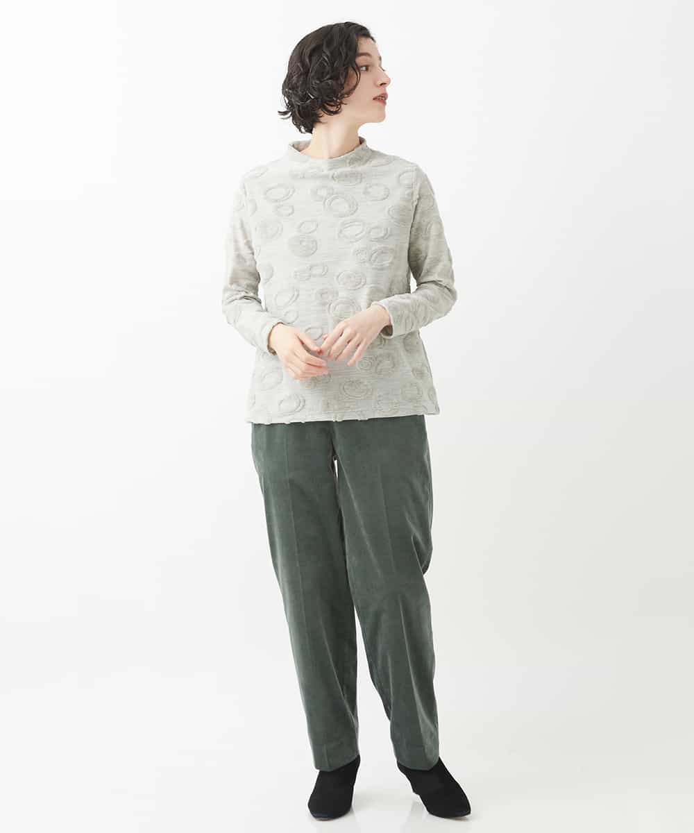 NHLAQ03250 GIANNI LO GIUDICE(小さいサイズ)(メゾン ドゥ サンク) 【洗える】別珍カジュアルパンツ グリーングレー