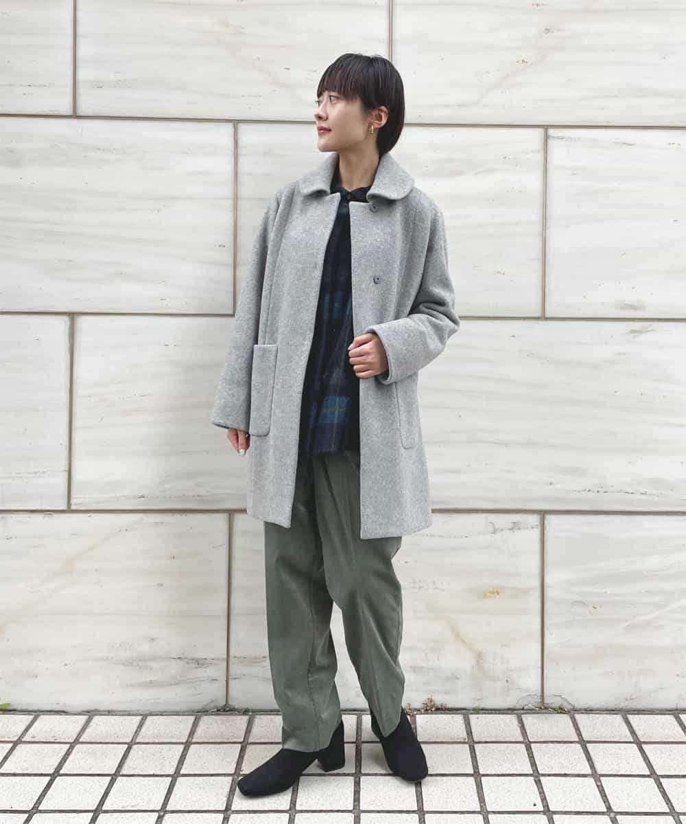 NHLAQ03250 GIANNI LO GIUDICE(小さいサイズ)(メゾン ドゥ サンク) 【洗える】別珍カジュアルパンツ グリーングレー