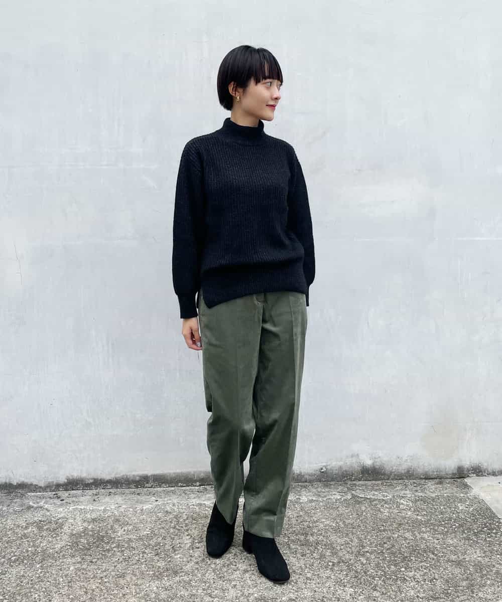 NHLAQ03250 GIANNI LO GIUDICE(小さいサイズ)(メゾン ドゥ サンク) 【洗える】別珍カジュアルパンツ グリーングレー