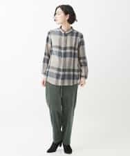 NHLAQ03250 GIANNI LO GIUDICE(小さいサイズ)(メゾン ドゥ サンク) 【洗える】別珍カジュアルパンツ グリーングレー